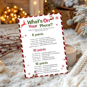 Elegant What's on Your Phone Christmas game card