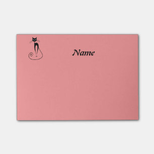 Elegant whimsical funny cat personalized post-it notes