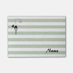 Elegant whimsical funny cat stripes personalized post-it notes