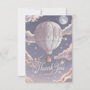 Elegant Whimsical Hot Air Balloon  Thank You Card