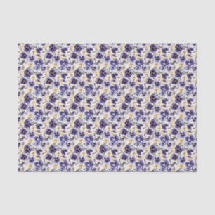 Elegant whimsical pansy tiled tissue paper