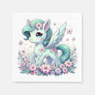 Elegant Whimsical Unicorn Baby Shower Napkin