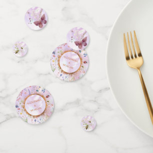 Elegant Whimsical Wildflower Pink Table   Confetti