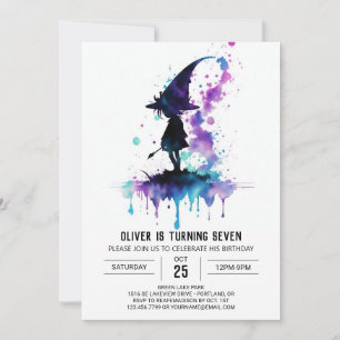 Elegant Whimsical Wizard Birthday Invitation
