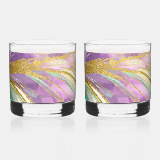 Elegant Whisky Glasses with Metallic Design