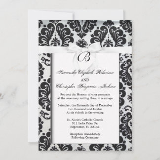 Elegant White Accent Wedding Invite