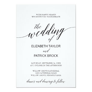black and white wedding invitations announcements zazzle ca