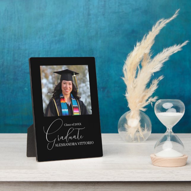 Elegant White and Black Graduate Plaque (Side)