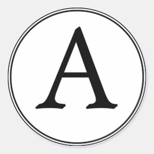 Elegant White and Black Monogram Stickers