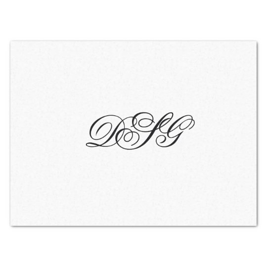 Elegant White and Black Monogram Tissue Paper