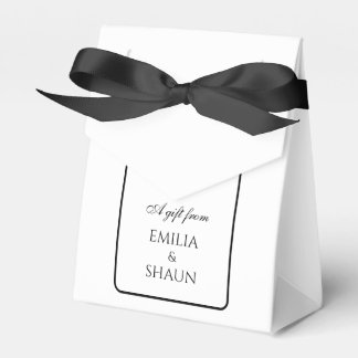 Elegant White and Black Wedding Favour Boxes
