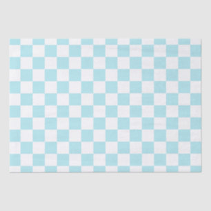 Elegant White and Blue Chequerboard  Tissue Paper
