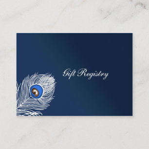 Elegant white and blue peacoc Gift registry Cards