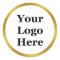 Elegant White and Faux Gold Your Logo Here