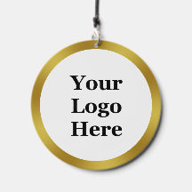 Elegant White and Faux Gold Your Logo Here