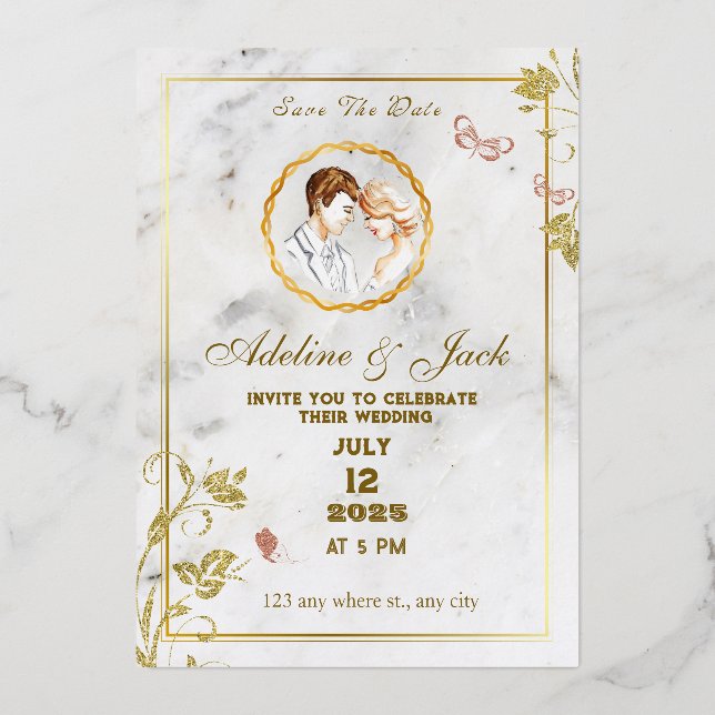 Elegant White and Gold  (Front)