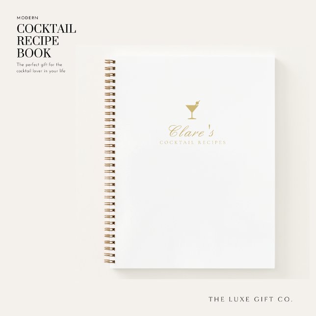 Elegant White and Gold Blank Cocktail Recipe Book (Creator Uploaded)