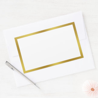 Elegant White and Gold Border Sticker