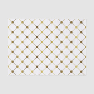 Elegant White and Gold Dot Grid Tissue Paper
