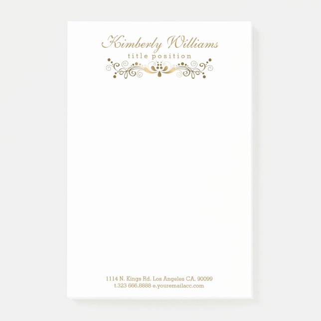 Elegant White And Gold Floral Lace Post-it Notes (Front)