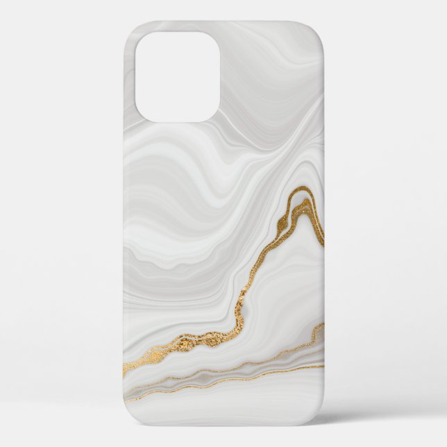 Elegant White And Gold Marble Case-Mate iPhone Case (Back)