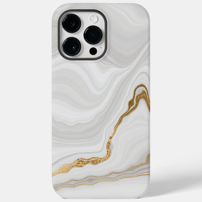 Elegant White And Gold Marble Case-Mate iPhone Case (Back)