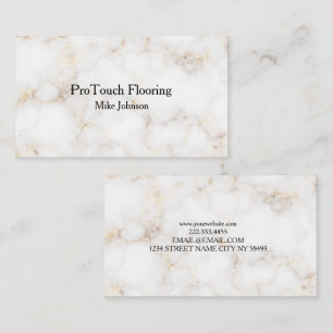 Elegant White and Gold Marble Professional Business Card