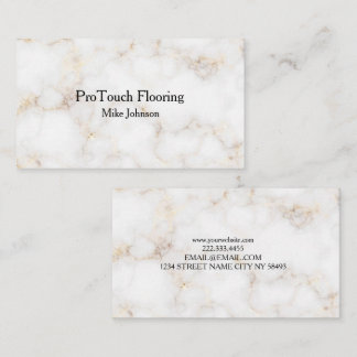 Elegant White and Gold Marble Professional Business Card