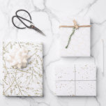 Elegant White and Gold Pattern Wedding Wrapping Paper Sheet<br><div class="desc">A coordinating set of elegant red and gold patterned wrapping paper including branches,  circles and gold specks. Perfect for weddings or birthdays.</div>