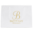 Elegant White and Gold Personalized Bridesmaid