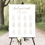 Elegant White and Gold Wedding Seating Chart Sign<br><div class="desc">Elegant white and gold reception seating chart ideal for 12 tables or less. For less than 12 tables erase all characters from the tables you don't need. You can also choose to customize this design further, by clicking on the "Edit Using Design Tool" button located at the end of the...</div>