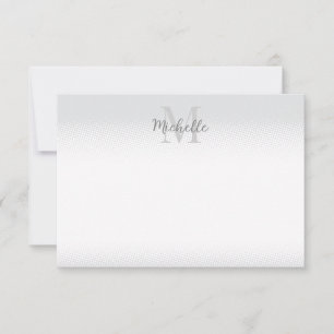 Elegant White and Grey Dots Personalized Card
