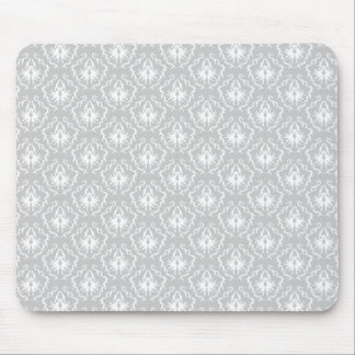 Elegant White and Grey Pattern. Damask. Mouse Pad