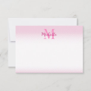 Elegant White and Pink Dots Personalized Card