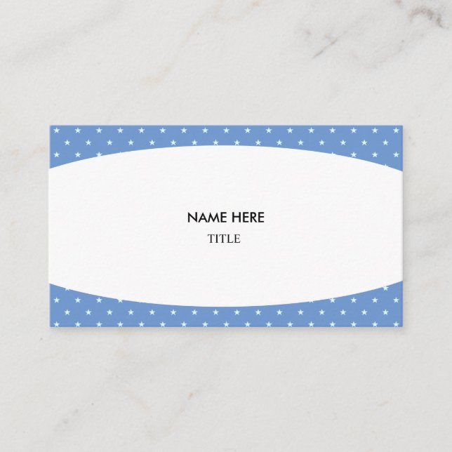 Elegant White and Starry Background Business Card (Front)
