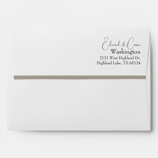 Elegant White and Taupe Envelope (Back (Top Flap))