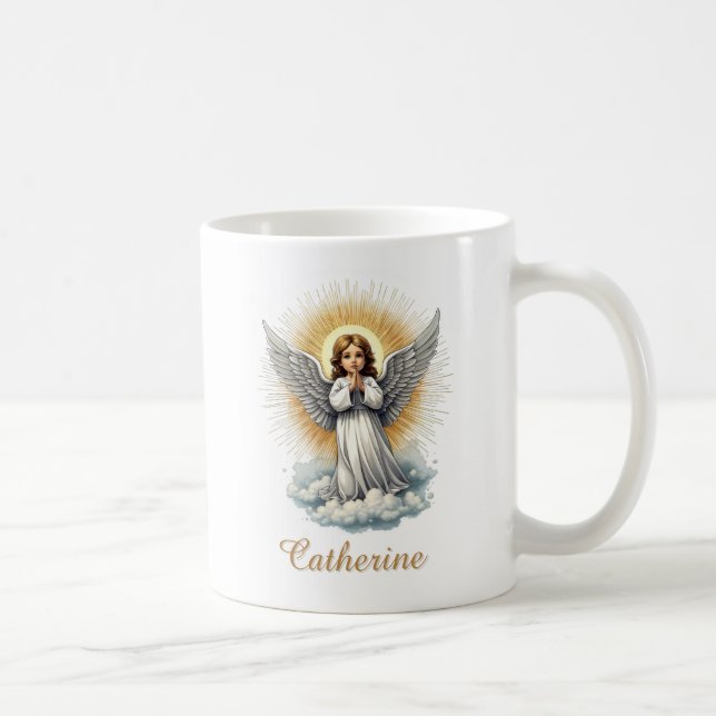 Elegant White Angel Religious Christian Coffee Mug (Right)
