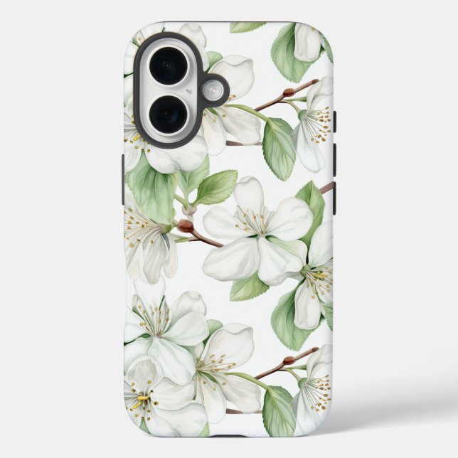 Elegant White Apple Blossom Tough Case-Mate iPhone Case (Back)