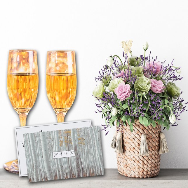 Elegant White Birch Trees  RSVP Card (Creator Uploaded)