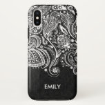 Elegant White & Black Floral Paisley Lace 2 Case-Mate iPhone Case<br><div class="desc">Elegant white vintage floral paisley lace over black background,  same paisley pattern.  Few colour combinations available.</div>