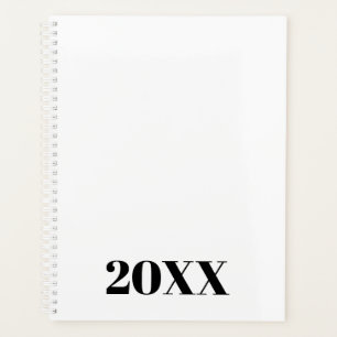 Elegant white black modern typography custom year planner