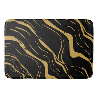 Elegant white & Black Pattern  Bath Mat