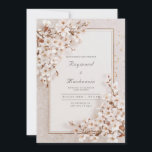 Elegant White Blossom Floral Wedding  Invitation<br><div class="desc">Set the tone for a graceful celebration with this Elegant White Blossom Floral Wedding Invitation. This design features delicate white cherry blossoms arranged in the corners of a softly textured beige background. A fine double-lined gold border frames the centre, offering a luxurious yet minimal look that balances natural romance with...</div>