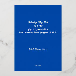 Elegant White, Blue & Gold Foil Graduation