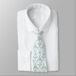 Elegant white blue green neck tie<br><div class="desc">elegant watercolor pattern tie</div>