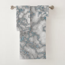 Elegant White Blue Marble