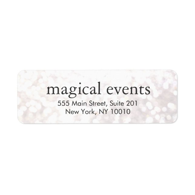 Elegant White Bokeh Glitter Look Address Label (Front)