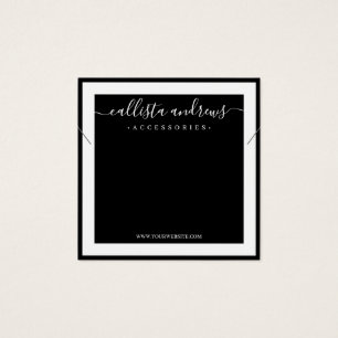 Elegant White Border Cursive Necklace Display