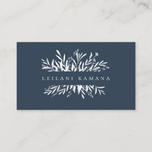 Elegant White Botanical Business Card