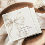Elegant White Bow Bridal Shower Napkin<br><div class="desc">Simple white bow design napkins for bridal showers.</div>